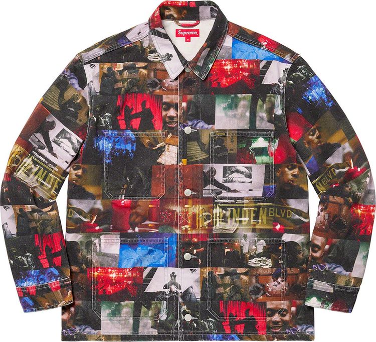 Supreme FW21 Nas and DMX Collage Denim Chore Coat