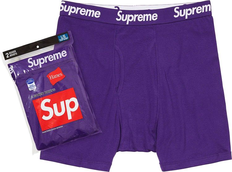 Supreme : Hanes Purple Boxer Briefs