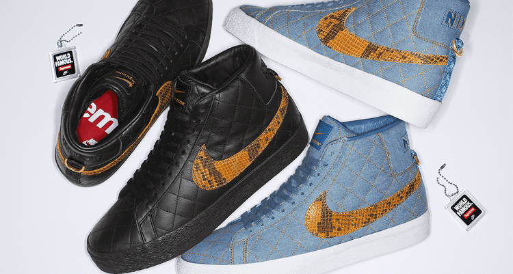 Supreme Nike SB Blazer Mid Snake Snakeskin Fall Winter 2022 FW22 collection collab droplist header