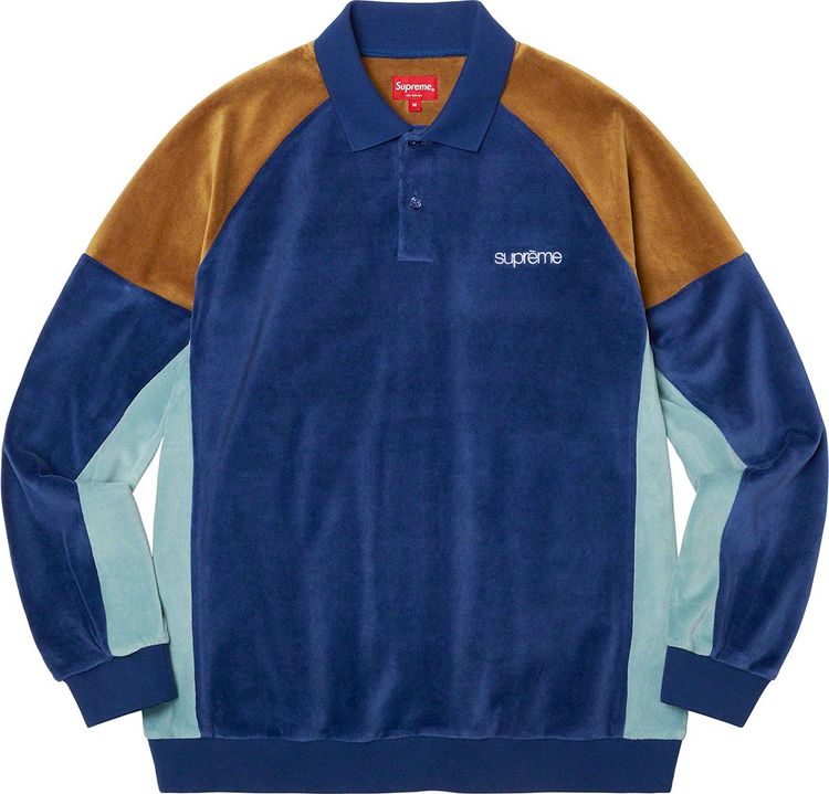 Supreme Paneled Velour LS Polo streetwear fashion brand outfit style hypebeast