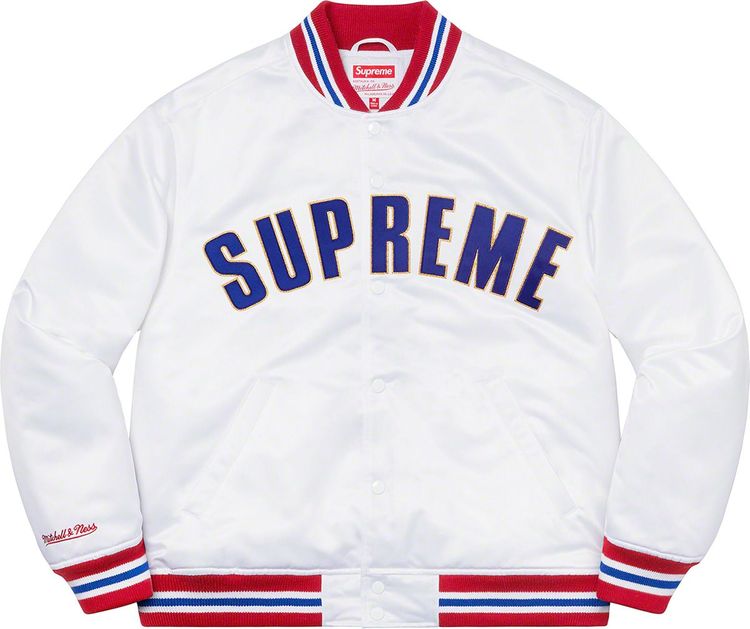 Supreme SS21 Supreme®:Mitchell & Ness® Satin Varsity Jacket