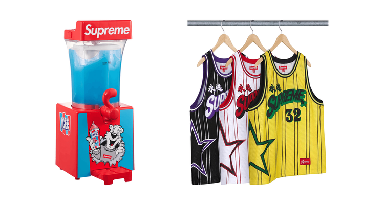 Supreme SS24 Week 18 icee machine vans sid star basketball set header