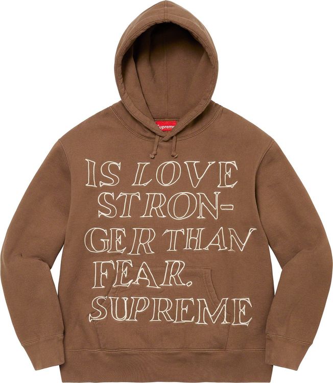 Supreme STRONGER THAN FEAR HOODED SWEATSHIRT streetwear fashion news