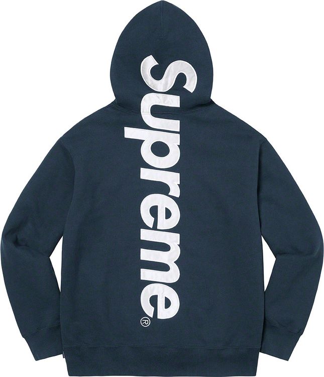 Supreme Satin Applique Hooded Sweatshirt streetwear style collab news hypebeast brand outfit
