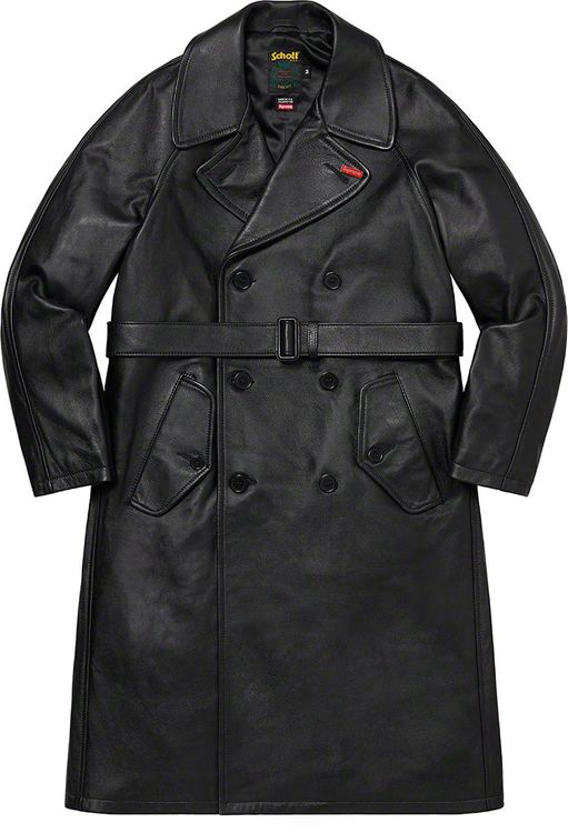 Supreme Schott Leather Trench Coat