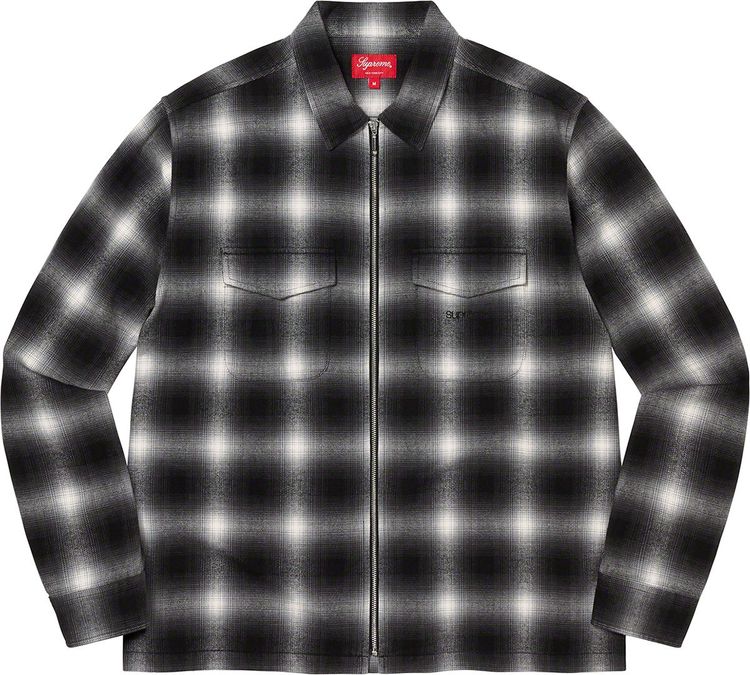 Supreme Shadow Plaid Flannel Zip Up Shirt streetwear style hypebeast brand news