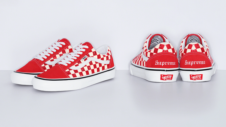 Supreme Swarovski Vans Old Skool fw22 fall winter collab collection release details side back