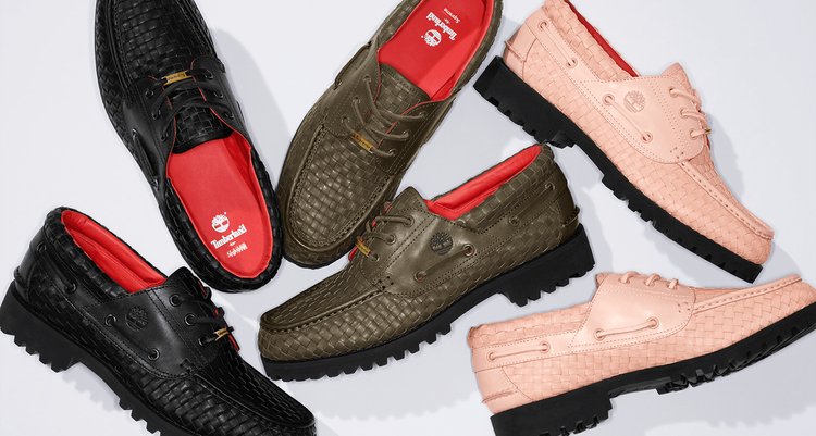 Supreme Timberland Woven 3 eye lug shoe fw22 fall winter 2022 collab collection header