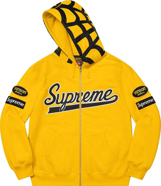 Supreme:Vanson Leathers Spider Web Zip Up Hooded Sweatshirt
