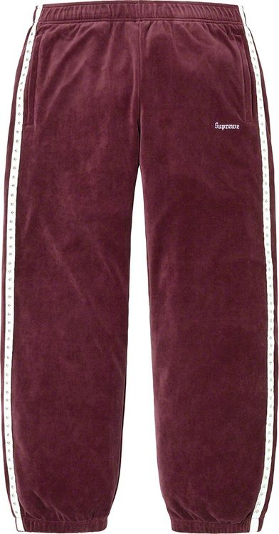 Supreme Velour Track Pant streetwear style collab news info hypebeast brand