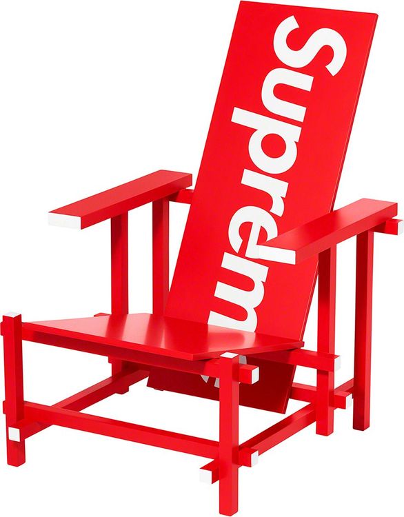 Supreme x Gerrit Rietvald Red Blue Chair For Cassina streetwear style fashion news hypebeast style outfit