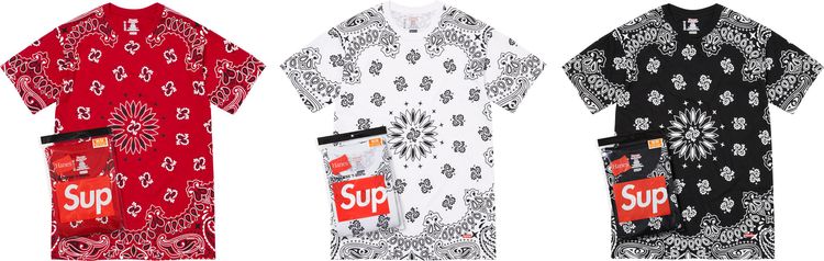 Supreme x Hanes Bandana Tagless Tees streetwear style fashion news hypebeast style outfit
