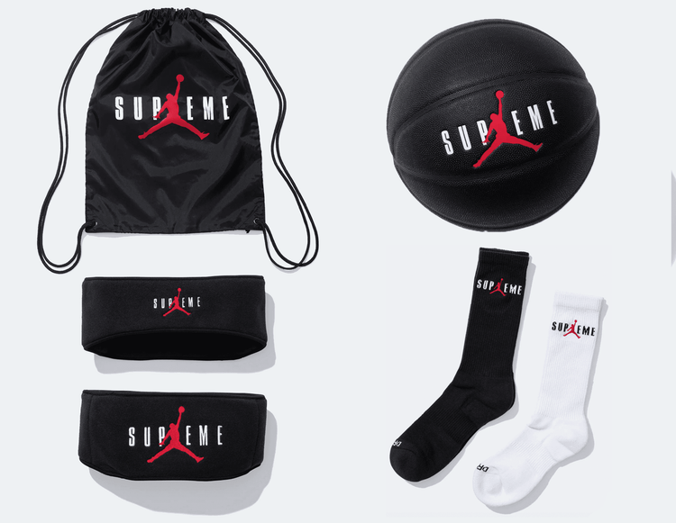 Supreme x Jordan fw24 collection basketball bag socks accessories