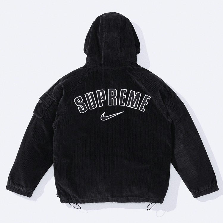Supreme x Nike Arc Corduroy Hooded Jacket streetwear style fashion news info