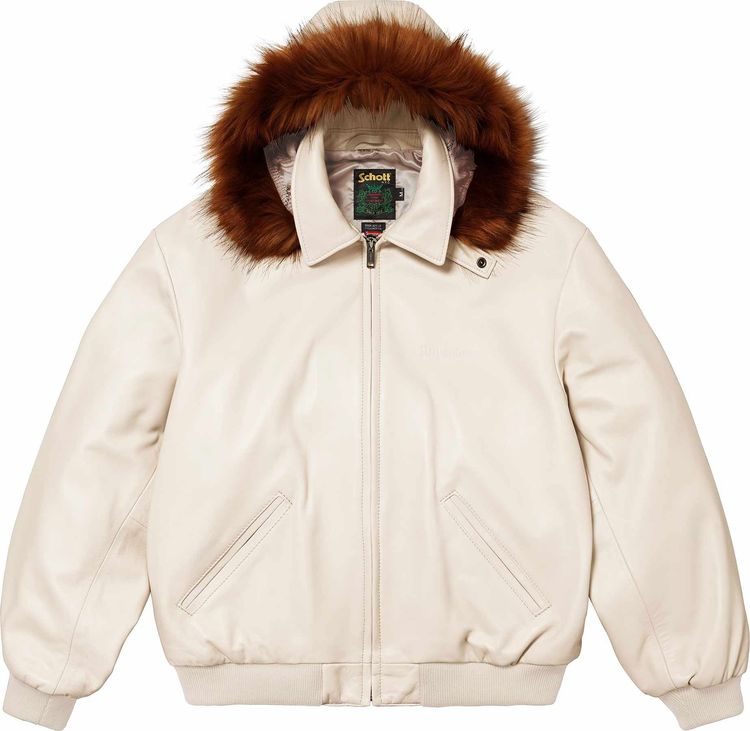 Supreme x SCHOTT® HOODED LEATHER BOMBER JACKET