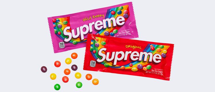 Supreme x Skittles header collab streetwear news info branding