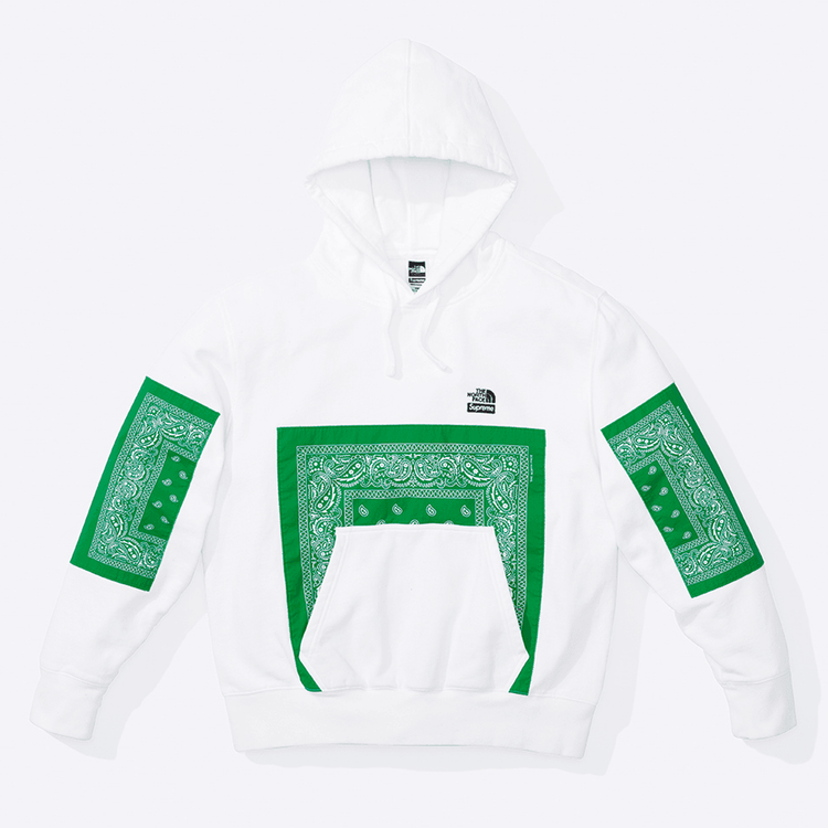 Supreme x The North Face Bandana Hooded Sweatshirt streetwear style collab news into