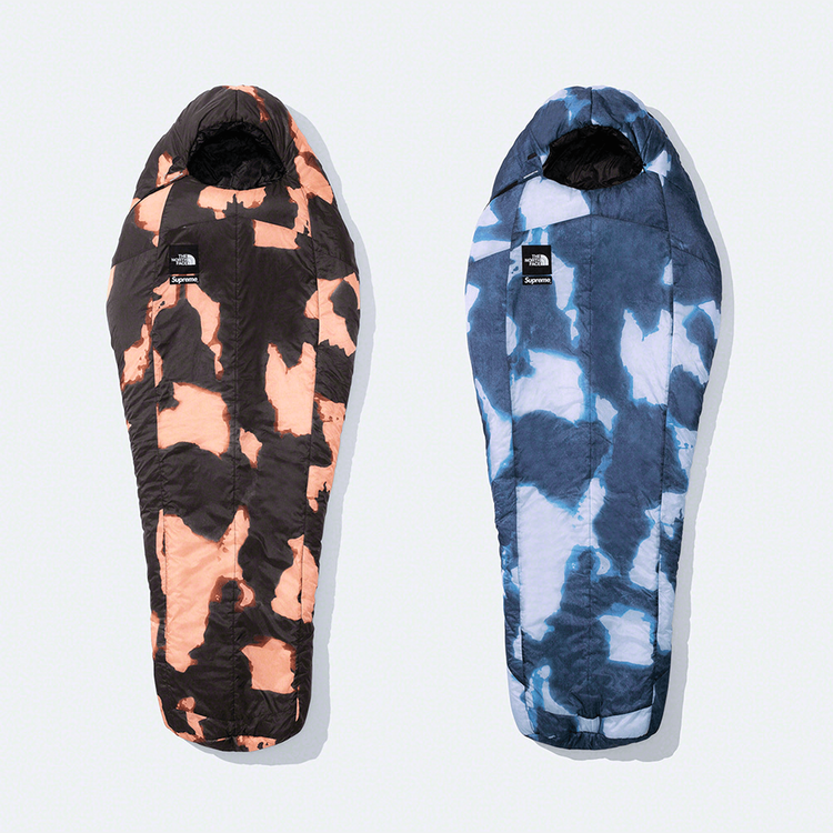 Supreme x The North Face Bleached Denim Print Sleeping Bag streetwear style collab news