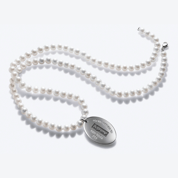 Supreme x Tiffany & Co Return To Supreme Pearl Necklace streetwear brand hypebeast collab