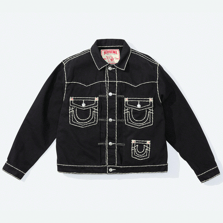 Supreme x True Religion Denim Jacket collab release date info where to buy black