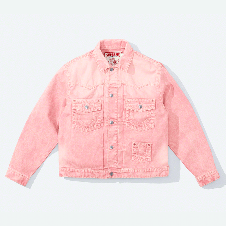 Supreme x True Religion Denim Jacket collab release date info where to buy pink