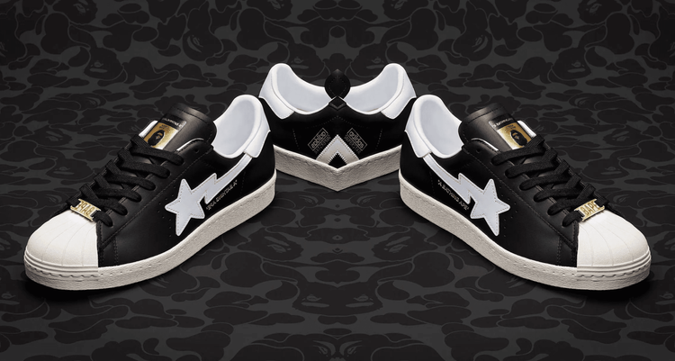 bape x adidas superstar black white 2022 release 5
