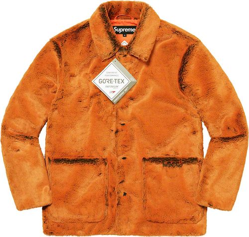 2-Tone Faux Fur Shop Coat Orange