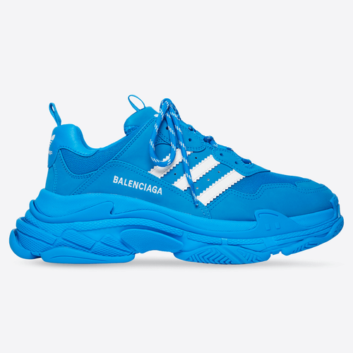 Balenciaga x Adidas Triple S Blue Sneaker streetwear style collab news
