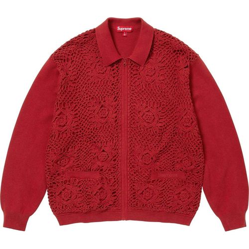 CROCHET ZIP UP CARDIGAN