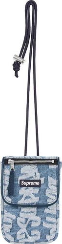 Fat Tip Jacquard Denim Neck Pouch