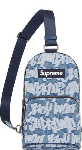 Fat Tip Jacquard Denim Sling Bag