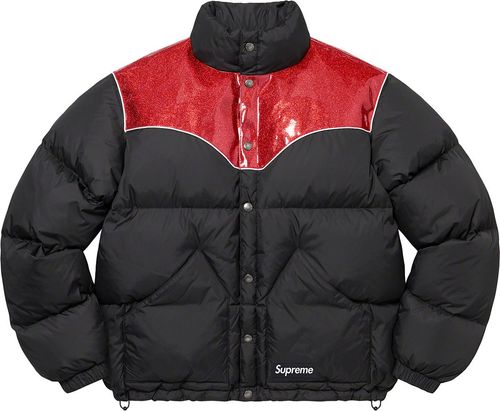 Glitter Yoke Down Puffer Jacket