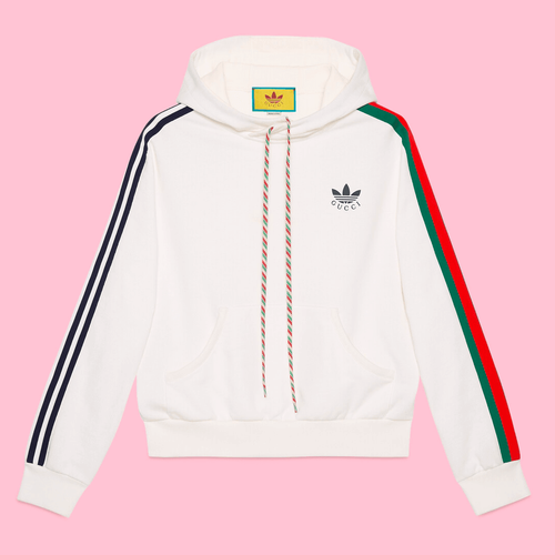 Gucci x Adidas Cropped Hooded Sweatshirt streetwear collab news info price hype