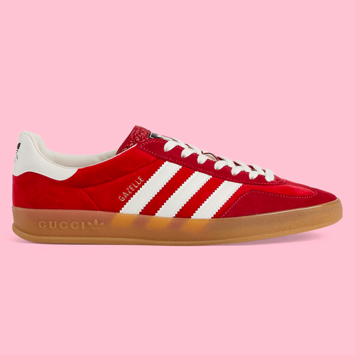 Gucci x Adidas Gazelle Red streetwear collab sneakerhead news info fashion