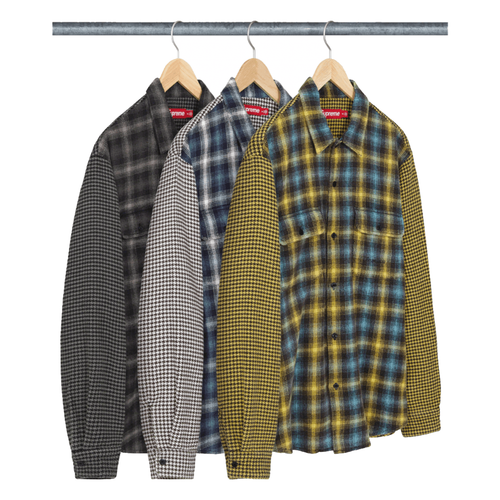Houndstooth Plaid Flannel Shirt FW23
