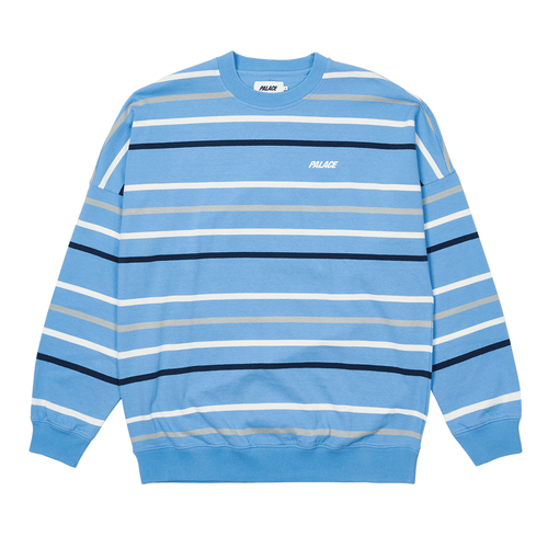 Palace STRIPE DROP SHOULDER CREW streetwear style fashion