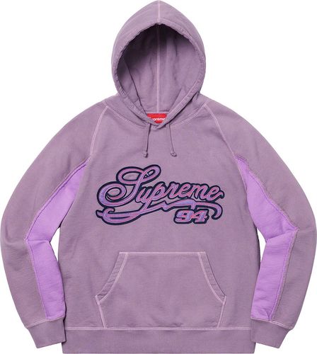 Paneled Script Hooded Sweatshirt