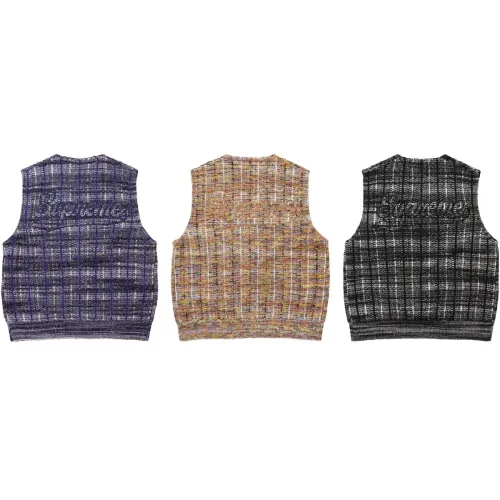 SPECKLED ZIP UP SWEATER VEST