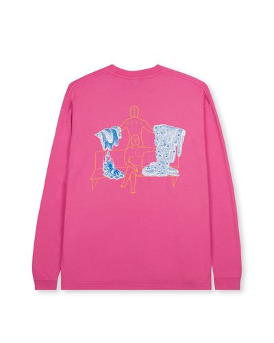 SS21 Drop1 goop long sleeve shirt pink back