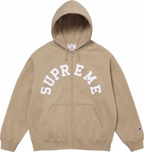 SUPREME x CHAMPION ZIP UP HOODED SWEATSHIRT