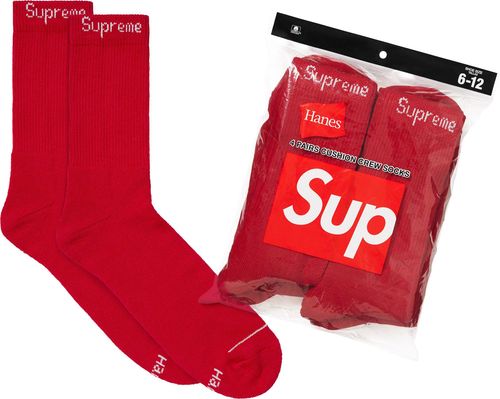 SUPREME x HANES CREW SOCKS (4 PACK)