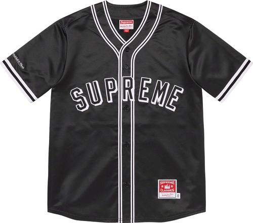 SUPREME x MITCHELL & NESS® SATIN BASEBALL JERSEY