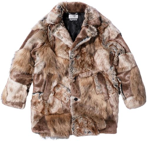 SUPREME x MM6 MAISON MARGIELA PATCHWORK FAUX FUR COAT