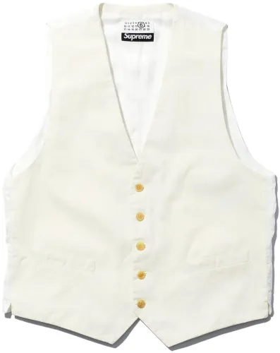 SUPREME x MM6 MAISON MARGIELA WASHED COTTON SUIT VEST