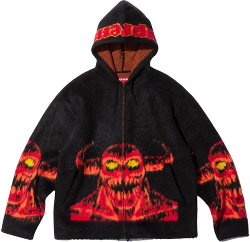 SUPREME x TOY MACHINE ZIP UP HOODED SWEATER