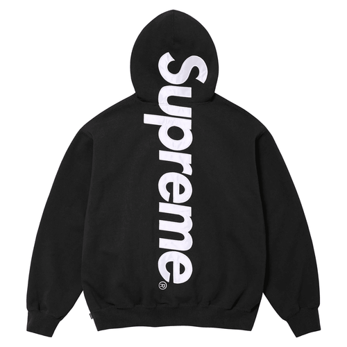 Satin Appliqué Hooded Sweatshirt