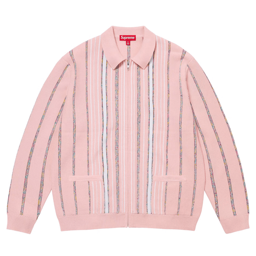 Speckle Stripe Zip Up Cardigan