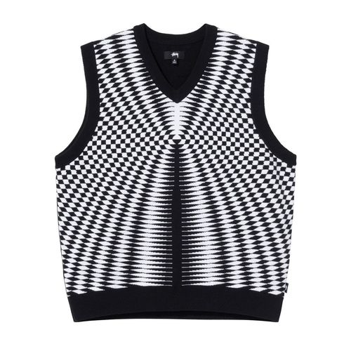 Stussy PSYCHEDELIC CHECK VEST fashion outfit grid style hypebeast news
