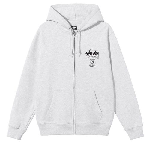 Stussy World Tour Zip Up Hoodie streetwear fashion outfit style