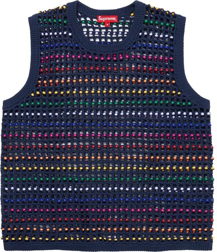 Supreme BEADED SWEATER VEST streetwear fashion